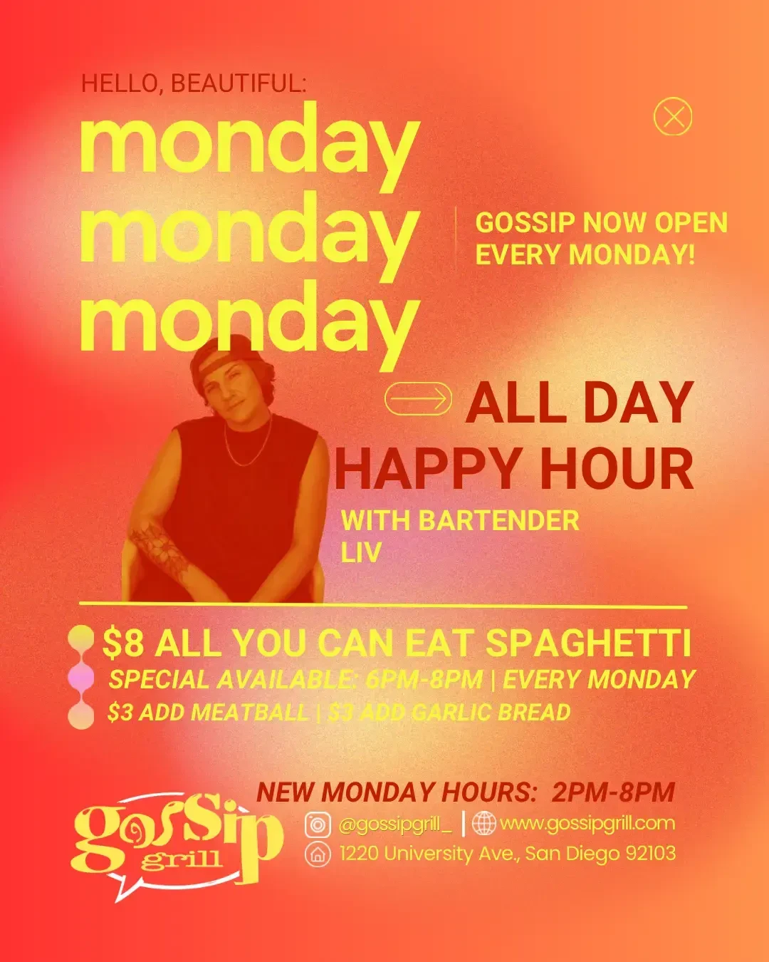 Monday All Day Happy Hour