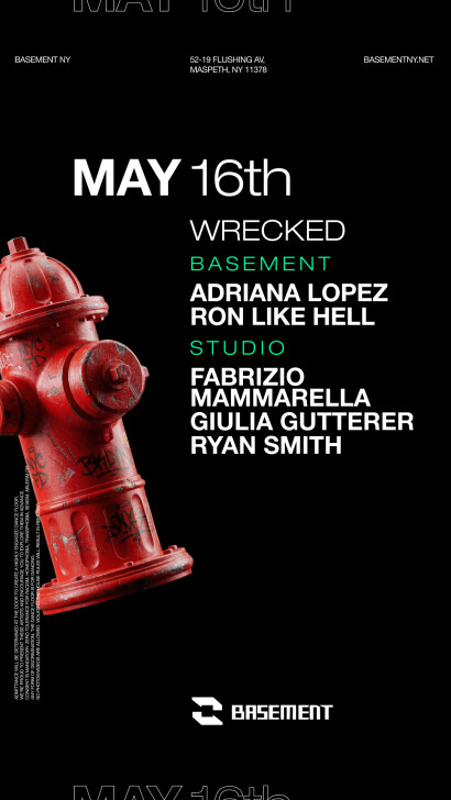 WRECKED May 16: Adriana Lopez (Basement), Giulia Gutterer & Fabrizio Mammarella (STUDIO)