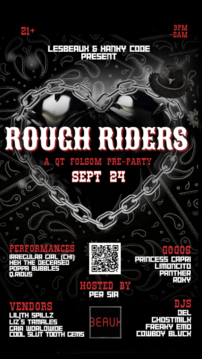 ROUGH RIDERS by Lesbeaux & Hanky Code (A Sapphic Party) *FOLSOM WEEK* — Beaux SF