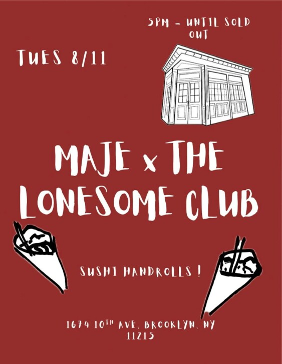 Maje Sushi Handrolls @ The Lonesome Club
