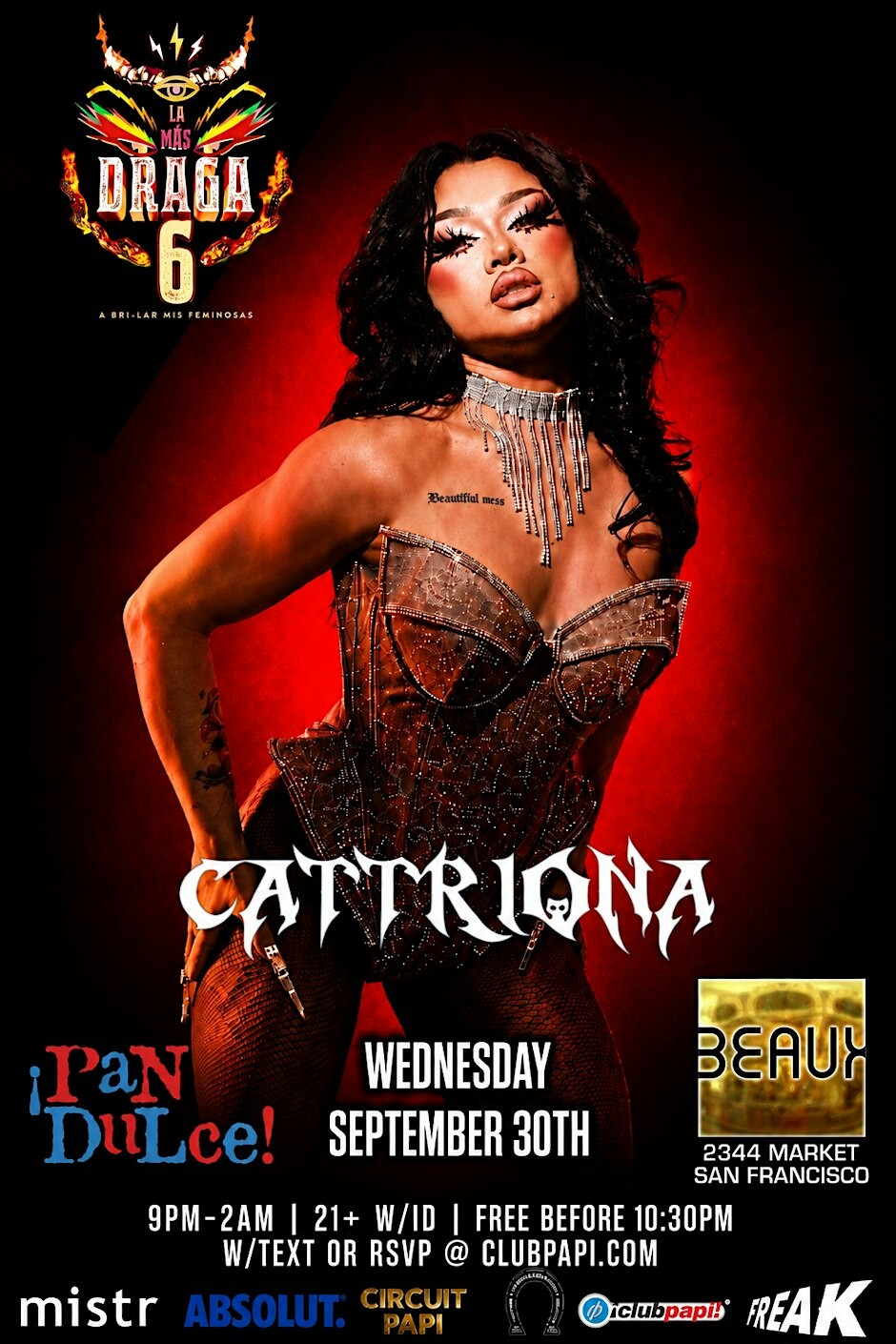 PAN DULCE PRESENTS RPDR MEXICO STAR ELEKTRA VANDERGELD LIVE @ BEAUX SF
